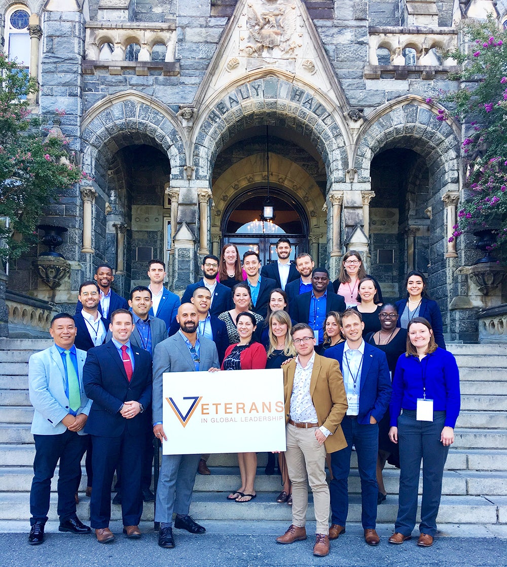 VGL 2017-2018 Fellows outside of Healy Hall